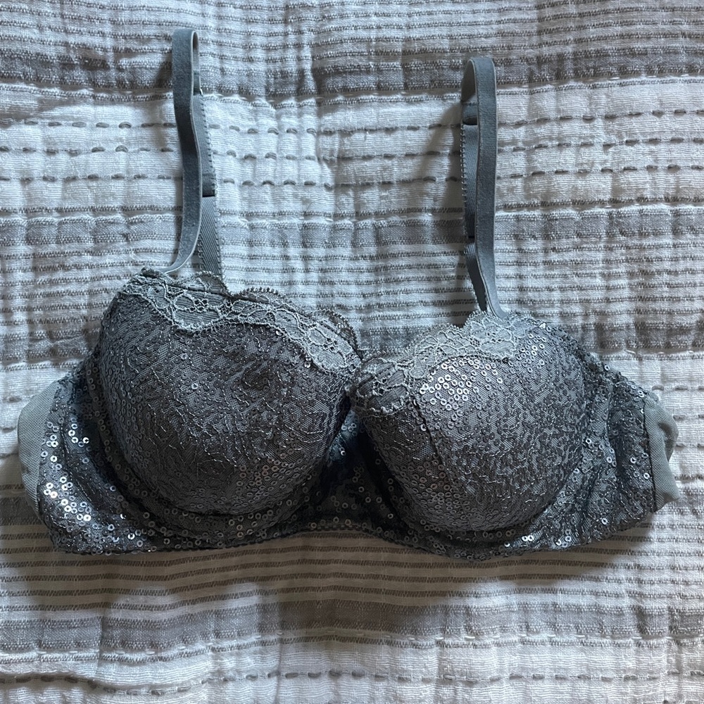 Aerie Bra / Size 36B / Silver Sequin